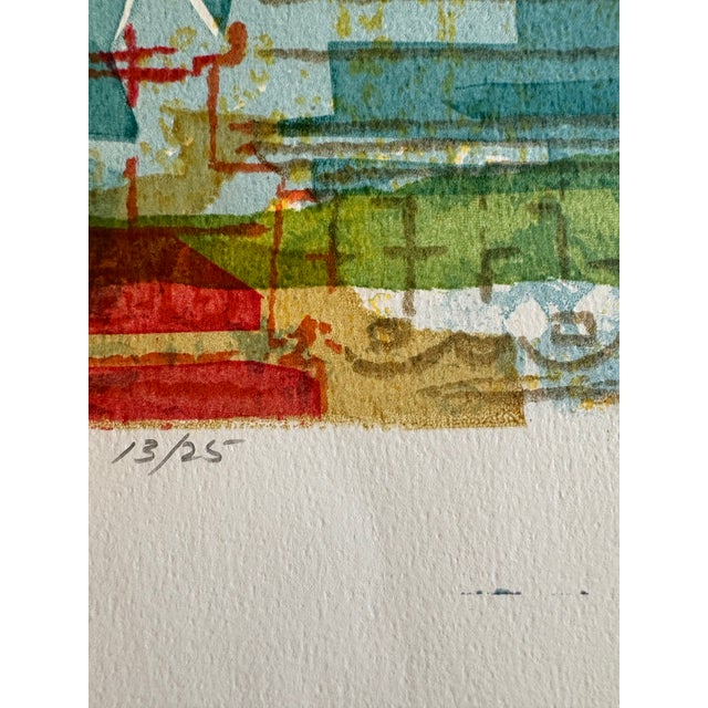 Mid-Century Modern Vintage Limited Edition “Bird Market” Print by Lynn Dutil – Signed & Numbered 13/25 Unframed For Sale - Image 3 of 9