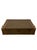 Large decorative campaign-style steamer trunk featuring a brown canvas-covered case, wood slat trim, leather-look corner...