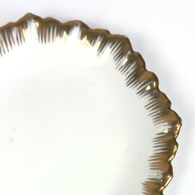 Gold-Embellished Vintage Porcelain Wall Plate Curation - Group of 7 For Sale - Image 9 of 18