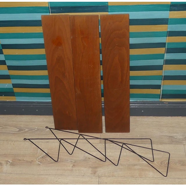 Black Small Vintage String Shelf in Wood, 1960s For Sale - Image 8 of 10