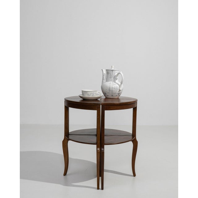 Mid 20th Century Mid 20th Century France Brown Wood Nesting Table For Sale - Image 5 of 11