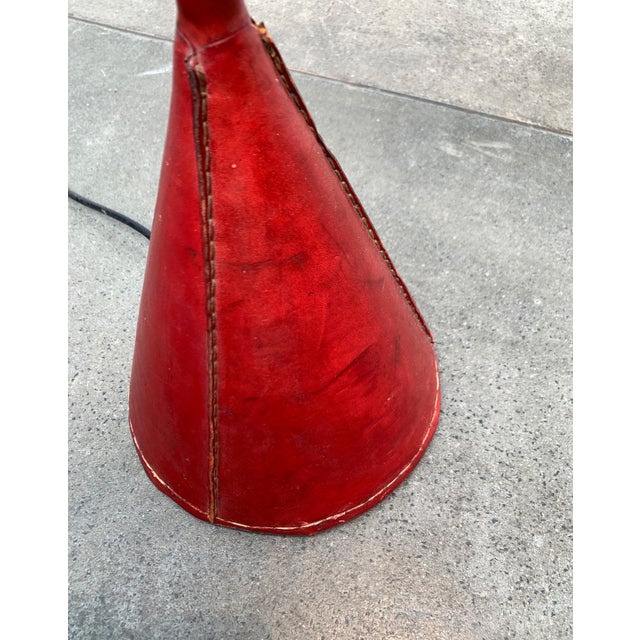 Mid-Century Leather Floor Lamp by Jacques Adnet for Valenti, Spain, 1960s For Sale - Image 9 of 18