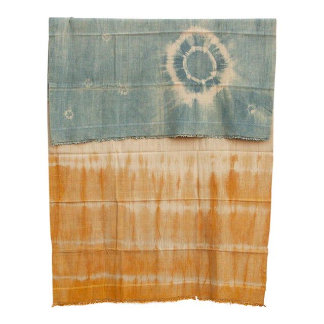 Organic Peace Silk Throw, Indigo Horizon For Sale
