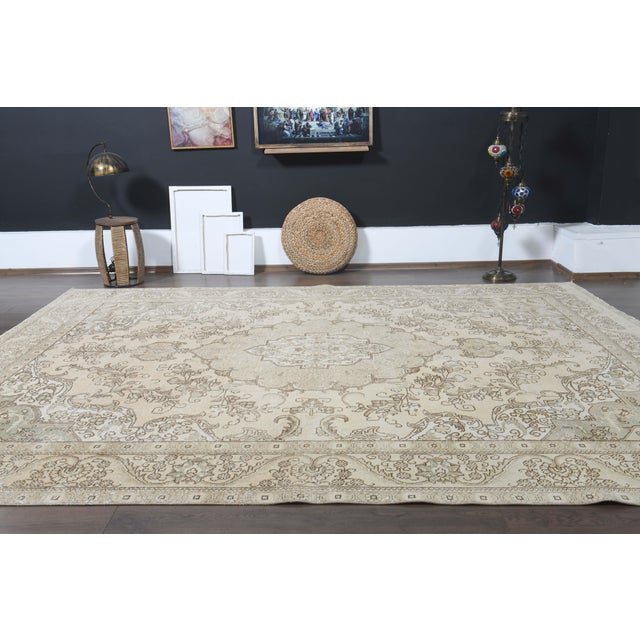 1970s Vintage Persian Handmade Wool Cotton Orange Area Rug For Sale - Image 11 of 11