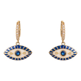 Queen Cleopatra Evil Eye Earrings, A Pair For Sale