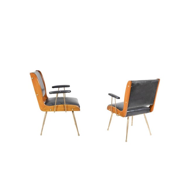 Italian Fabric and Wood Armchairs by Carlo Ratti, 1960s, Set of 2 For Sale - Image 9 of 10