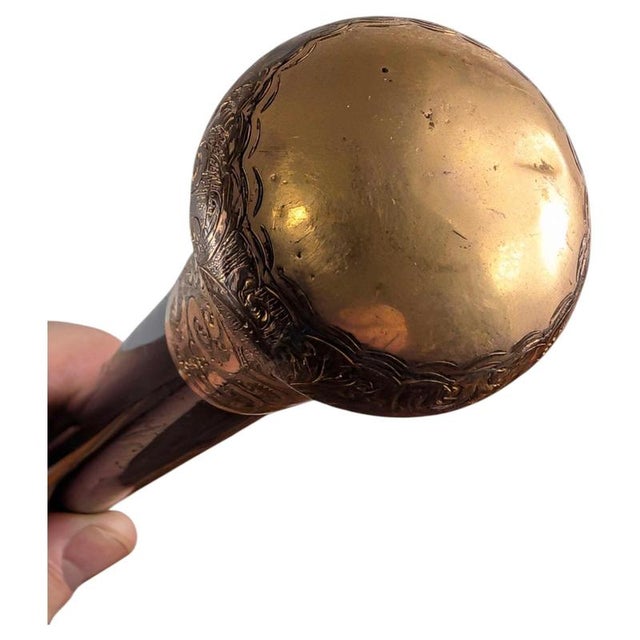 19th Century Late Victorian Engraved Gold-Filled Gentlemans Dress Cane, 1885 For Sale - Image 5 of 10