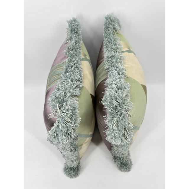 Transitional Manuel Canovas Geometric Diamond Custom Made Throw Pillows- Set of 2 For Sale - Image 3 of 10