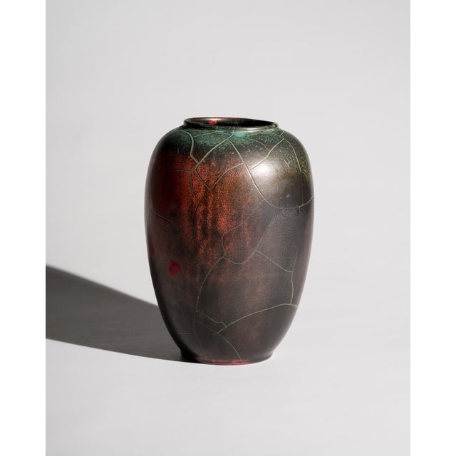 Red Art Deco Bauhaus Copper Glazed Studio Ceramic Vases by Paul Dresler Grootenburg, Germany, 1940s, Set of 2 For Sale - Image 8 of 18