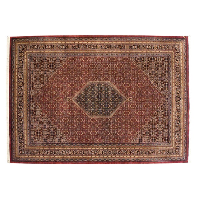 :: Allover covered field with interior main medallion bearing diamond shape finishing and Herati style mahi-mahi design...