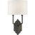 Thomas O'Brien for Visual Comfort Signature Silhouette Fretwork Sconce in Bronze with Linen Shade For Sale