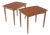 Pair of Danish Mid Century Modern Rolled Edges Side End Tables Stands Dowel Legs For Sale