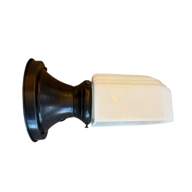 Mid 20th Century Mid-Century Modern Milkglass Wall Sconce For Sale - Image 4 of 5