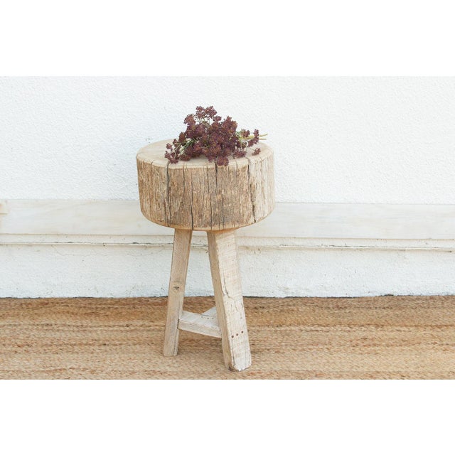 This rustic end table is unapologetically raw and incredibly robust. The Primitive Wood Stool is reconstructed from heavy...