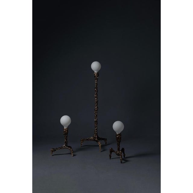 Sweet Thing Tall Lamp in Patinated Cast Bronze by William Guillon For Sale - Image 17 of 18