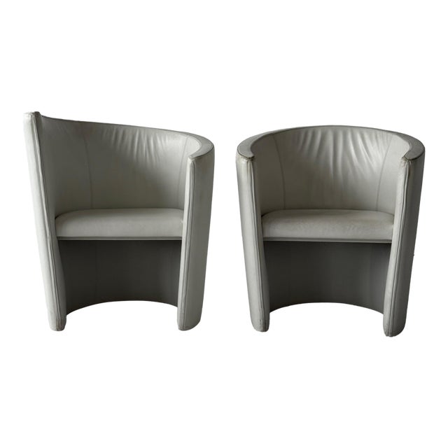 1970s Asymmetrical Leather Club Chairs by Wittman- Set of 2 For Sale