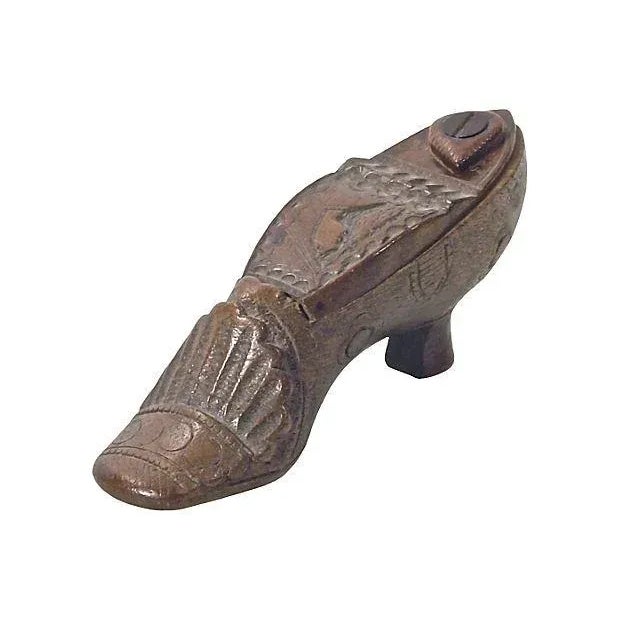 Antique French Carved Wooden Shoe Box For Sale