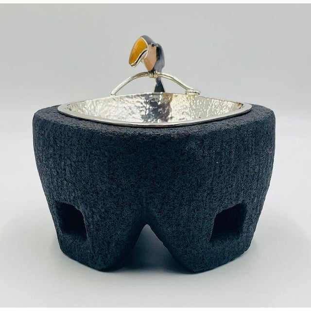 Emilia Castillo Silver-Plate Molcajete/Serving Bowl With Toucan, Mexico 1980s For Sale In Los Angeles - Image 6 of 18