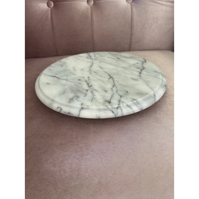 Round White Marble Lazy Susan/Serving Tray For Sale - Image 9 of 9