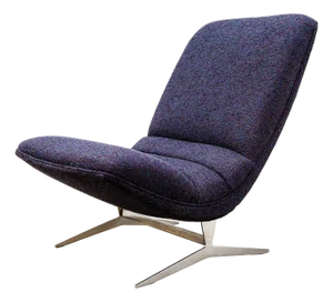 Vintage Mid Century Modern Scoop Lounge Chair in Kvadrat Fabric