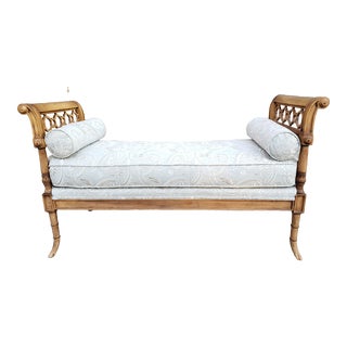 Drexel Heritage Upholstery Collection Regency Style Window Bench For Sale
