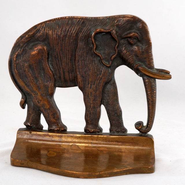 Traditional Pair of Vintage Bronze Elephant Bookends 1920's/30's For Sale - Image 3 of 8