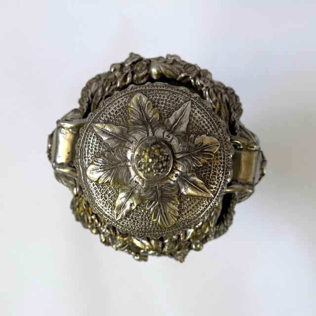 Silver Mid 20th Century Ornate Lidded Bronze Jar For Sale - Image 8 of 10