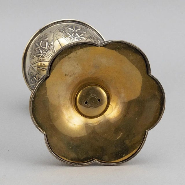 19th Century French 950 Silver Gilt and Enamel Signed Chalice Ciborium Cup For Sale - Image 4 of 4