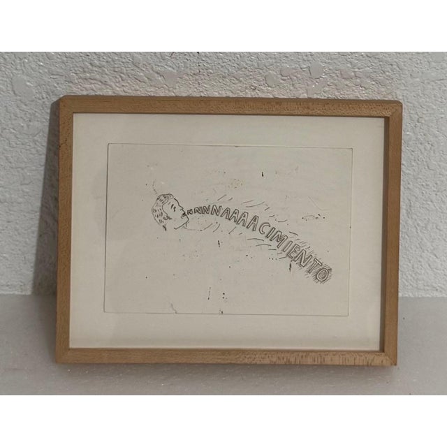 Mid 20th Century Mario Perez, Latin American Art Ink Drawing Mario Perez Nachimiento Argentina Modernist For Sale - Image 5 of 7