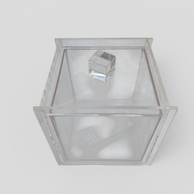 Vintage Lucite Champagne Cooler Ice Bucket With Insert and Lucite Tongs For Sale In Charlotte - Image 6 of 12