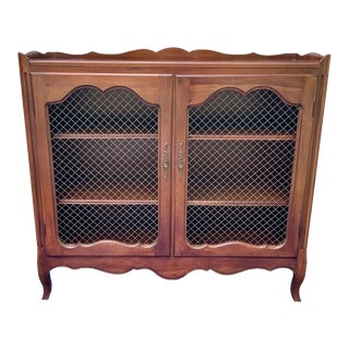 Mid Century Dark Wood Bar Cabinet For Sale