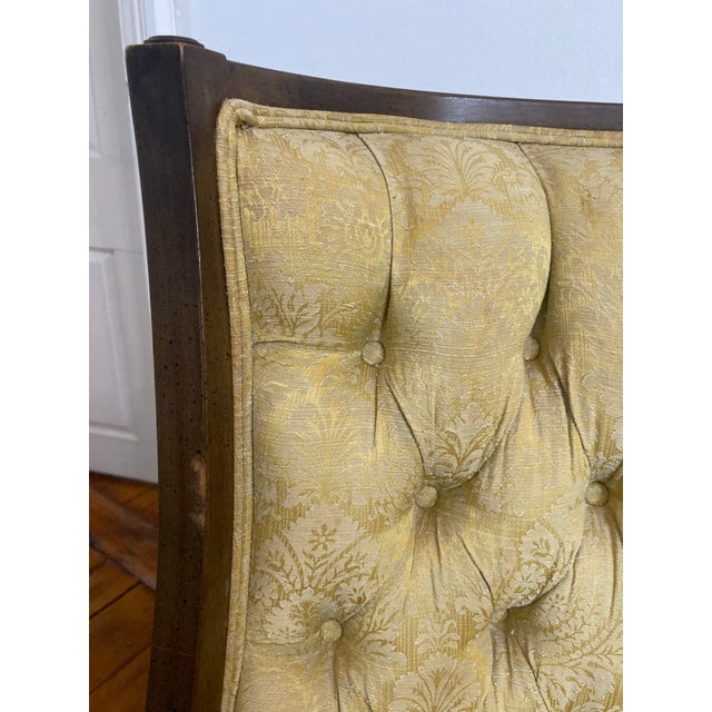 1960s Regency or Louis XVI Style Traditional Tufted Armchair, High Back For Sale - Image 10 of 12