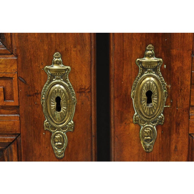 Wood Antique French Country Louis XV Style Carved Walnut Cabinet Doors - A Pair For Sale - Image 7 of 17