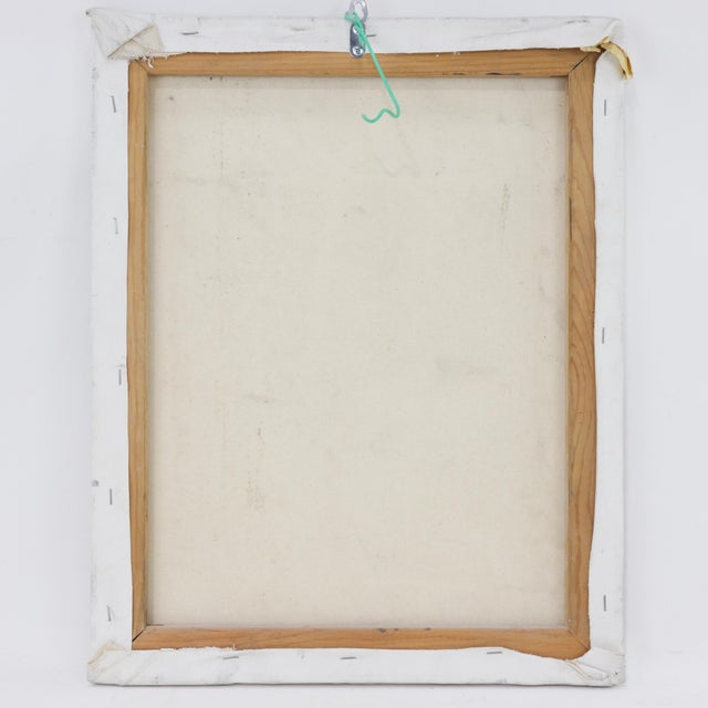 Sky Blue Vintage Horseback Riders Landscape Painting With Tower and Village For Sale - Image 8 of 9