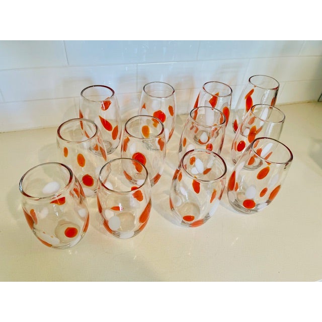 Set of 12, Handblown Vintage Glasses For Sale - Image 10 of 17