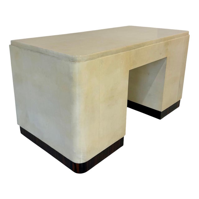 Italian Art Deco Parchment Desk by Osvaldo Borsani, 1940s For Sale