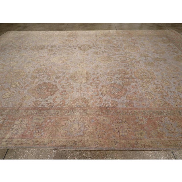 Galerie Shabab Collection Early 20th Century Turkish Oushak Large Carpet For Sale - Image 4 of 8