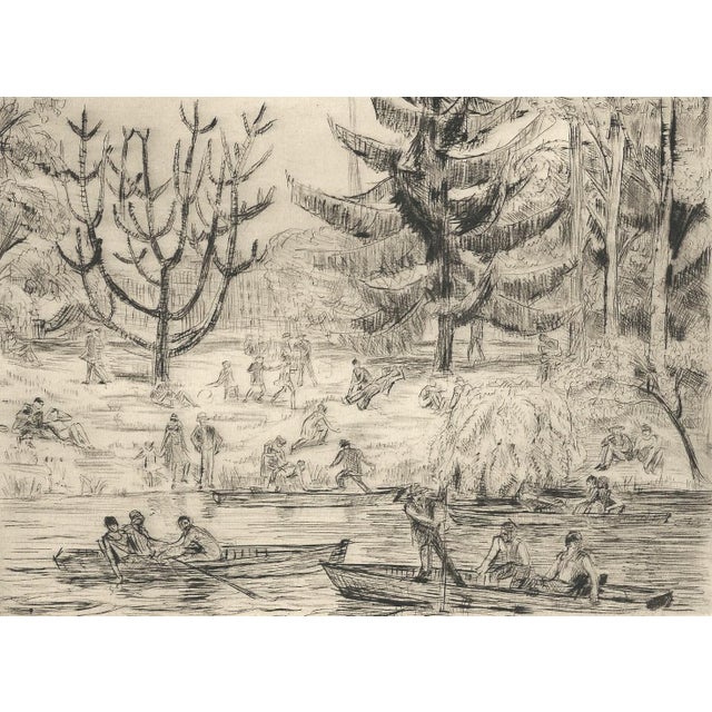 Raphaël Drouart, The Bois De Boulogne, 1920s, Etching For Sale - Image 3 of 12
