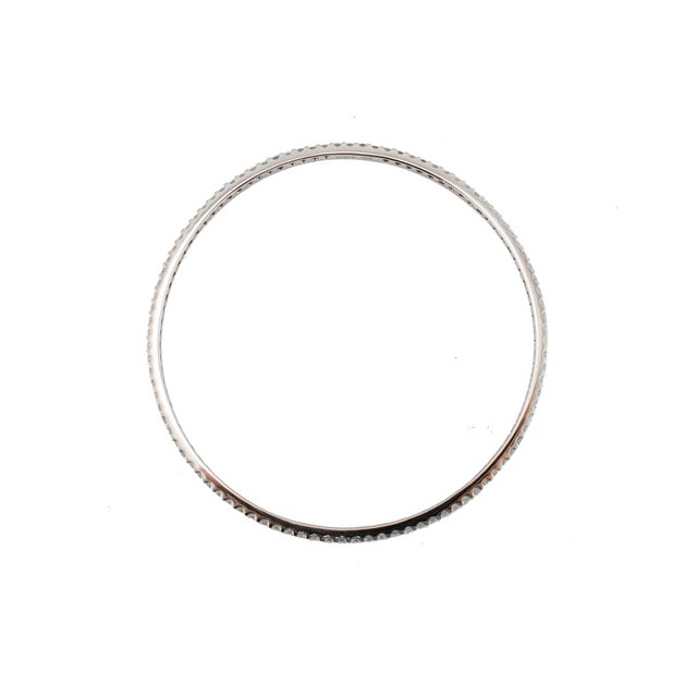 Sonia B Designs 14k White Gold 2.58ct Diamond Full Eternity Bangle Bracelet For Sale - Image 4 of 7