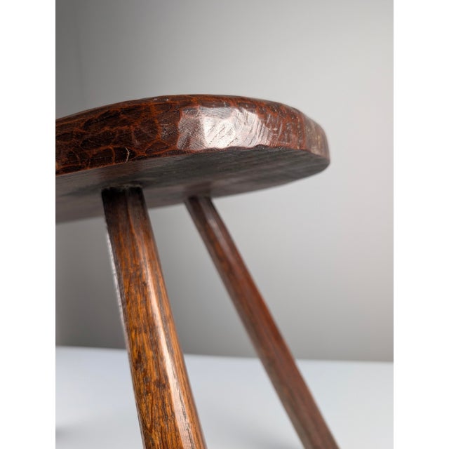 Rustic Hand-Carved Wood Bench with Organic Free-Form Top, 1940s For Sale - Image 4 of 10
