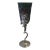 Finely Blown Glass and Silver Metal Goblet For Sale