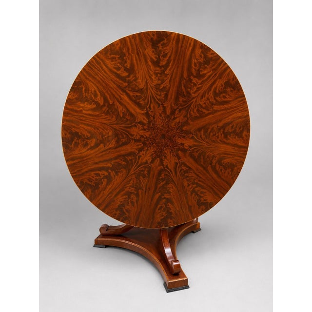 Spectacular English Regency Flame Mahogany Starburst Tilt-Top Breakfast Table For Sale In Providence - Image 6 of 16