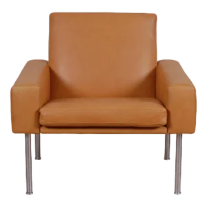 Cognac Aniline Leather Airport Chair by Hans J. Wegner for Getama