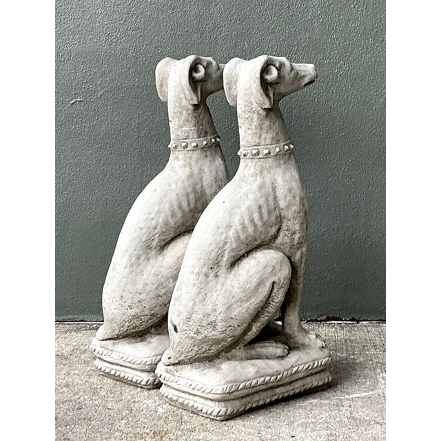 Vintage Cast Concrete Dogs - A Pair For Sale - Image 11 of 12