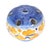 Vintage Italian Hand-Painted Blue & Yellow Floral Ceramic Flower Frog Bud Vase For Sale - Image 10 of 13