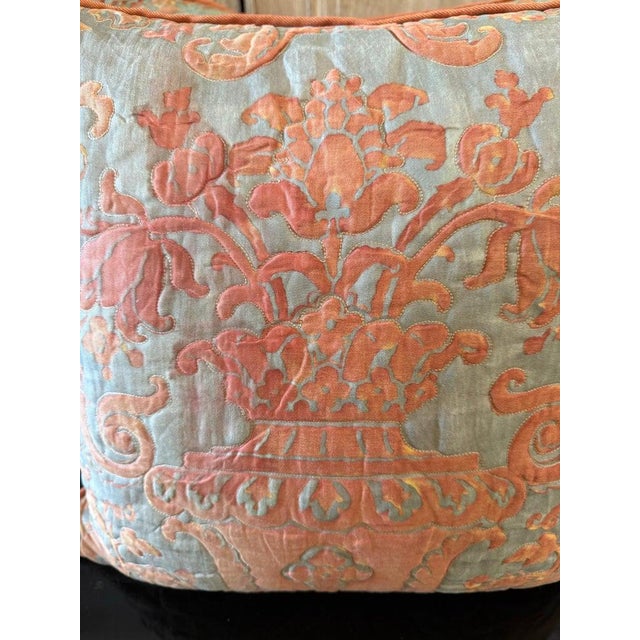 Early 21st Century Pair of Rare Quilted Fortuny Pillows in Terracotta For Sale - Image 5 of 6