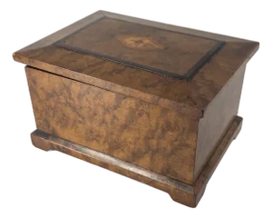 Early 20th Century Folk Art Birdseye Maple Marquetry Box Wwi Prisoner of War