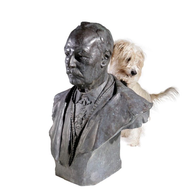 Brown Frantz Vermeylen, Order of Knighthood Bust, 1921, Bronze For Sale - Image 8 of 15