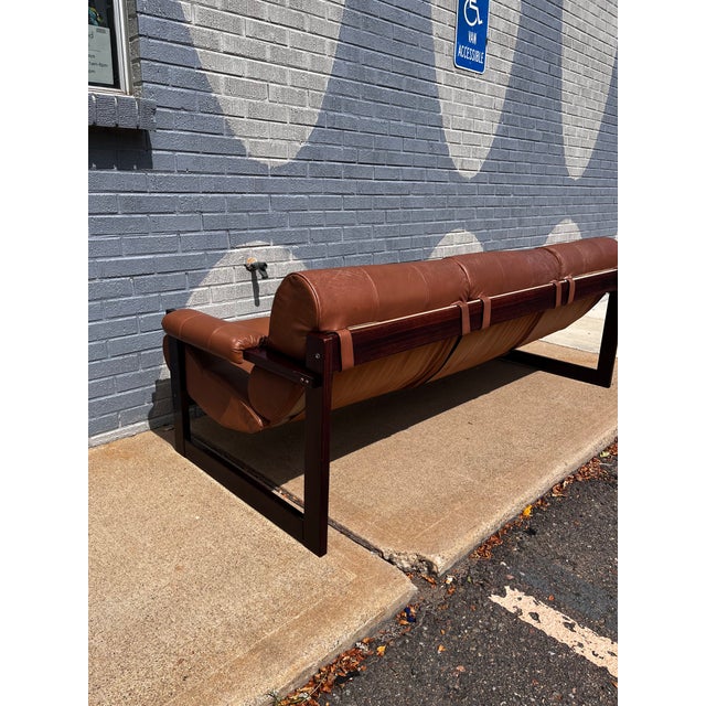 Percival Lafer Brazilian Rosewood & Leather Sofa, Circa 1960s For Sale - Image 13 of 17