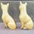 Vintage MCM ceramic Siamese cat figures with blue eyes. Made in Brazil, these cats stand at 6.5 inches tall. Different...